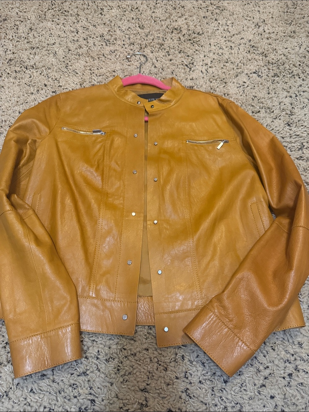 Lafayette 148 Stylish Women's Mustard Leather Jacket
